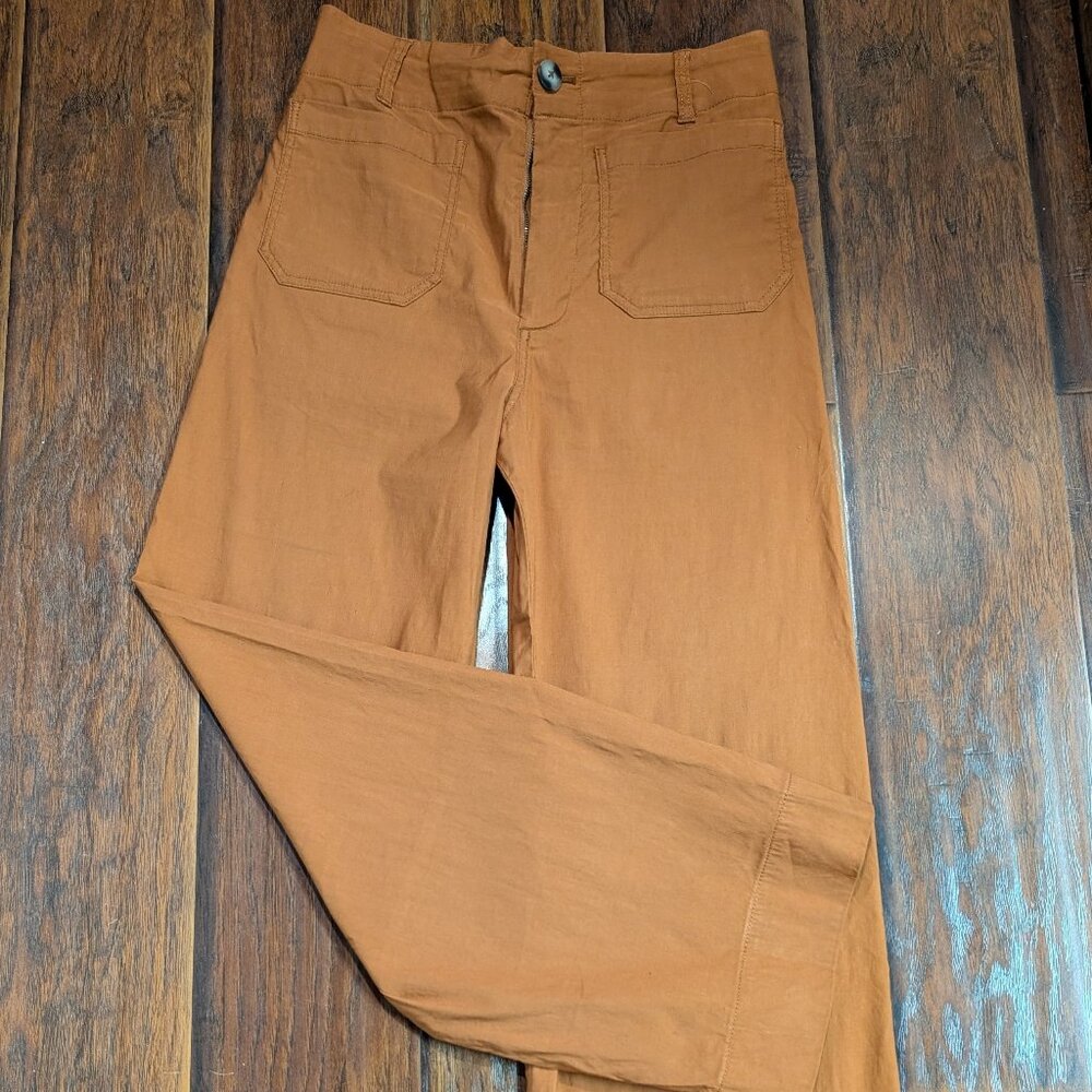Maeve The Colette Pants, Linen Blend,  Wide Leg, High Rise size 30 T